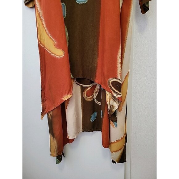 Essence by Mail Bali Boho Layered Dress Kaftan Burnt Orange Brown Med - Picture 11 of 11